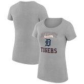 Detroit Tigers G-III 4Her by Carl Banks Women's Super-Slim Fit Lightweight Team Logo Graphic T-Shirt Heather Gray