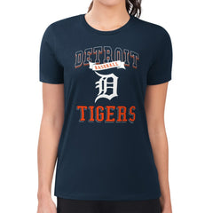 Detroit Tigers G-III 4Her by Carl Banks Women's Super-Slim Fit Lightweight Team Logo Graphic T-Shirt Navy