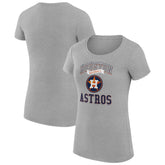 Houston Astros G-III 4Her by Carl Banks Women's Super-Slim Fit Lightweight Team Logo Graphic T-Shirt Heather Gray
