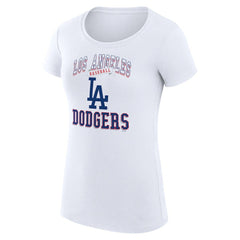 Los Angeles Dodgers G-III 4Her by Carl Banks Women's Super-Slim Fit Lightweight Team Logo Graphic T-Shirt White