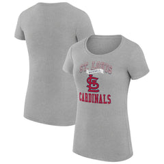St. Louis Cardinals G-III 4Her by Carl Banks Women's Super-Slim Fit Lightweight Team Logo Graphic T-Shirt Heather Gray