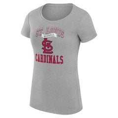 St. Louis Cardinals G-III 4Her by Carl Banks Women's Super-Slim Fit Lightweight Team Logo Graphic T-Shirt Heather Gray