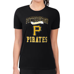 Pittsburgh Pirates G-III 4Her by Carl Banks Women's Super-Slim Fit Lightweight Team Logo Graphic T-Shirt Black