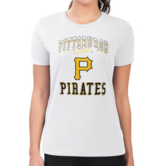 Pittsburgh Pirates G-III 4Her by Carl Banks Women's Super-Slim Fit Lightweight Team Logo Graphic T-Shirt White