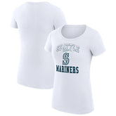 Seattle Mariners G-III 4Her by Carl Banks Women's Super-Slim Fit Lightweight Team Logo Graphic T-Shirt White