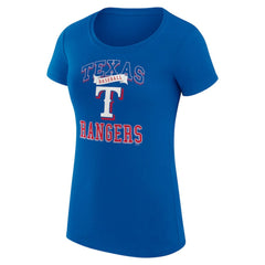 Texas Rangers G-III 4Her by Carl Banks Women's Super-Slim Fit Lightweight Team Logo Graphic T-Shirt Royal