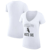 Chicago White Sox G-III 4Her by Carl Banks Women's Super-Slim Fit Lightweight Team Logo Graphic V-Neck T-Shirt White