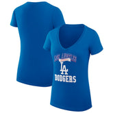 Los Angeles Dodgers G-III 4Her by Carl Banks Women's Super-Slim Fit Lightweight Team Logo Graphic V-Neck T-Shirt Royal