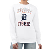 Detroit Tigers G-III 4Her by Carl Banks Women's Team Logo Graphic Tri-Blend Fleece Pullover Sweatshirt White