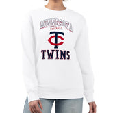 Minnesota Twins G-III 4Her by Carl Banks Women's Team Logo Graphic Tri-Blend Fleece Pullover Sweatshirt White