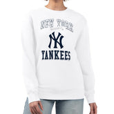 New York Yankees G-III 4Her by Carl Banks Women's Team Logo Graphic Tri-Blend Fleece Pullover Sweatshirt White