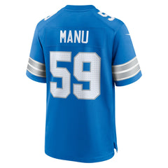 Giovanni Manu Detroit Lions Team Game Jersey - Blue online