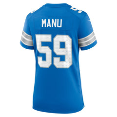 Giovanni Manu Detroit Lions Women's Team Game Jersey - Blue sale