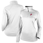 Philadelphia Phillies Women's Cooperstown Collection Shotgun 2.0 Omni-Wick Quarter-Zip Top - White