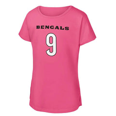 Joe Burrow Cincinnati Bengals Girls Youth Player Name & Number T-Shirt - Pink discount