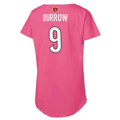 Joe Burrow Cincinnati Bengals Girls Youth Player Name & Number T-Shirt - Pink discount