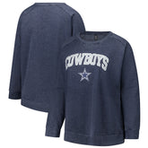 Dallas Cowboys Profile Women's Plus Size Acid Wash Raglan Sweatshirt - Navy cheap