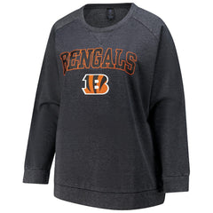 Cincinnati Bengals Profile Women's Plus Size Acid Wash Raglan Sweatshirt - Charcoal for sale
