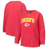 Kansas City Chiefs Profile Women's Plus Size Acid Wash Raglan Sweatshirt - Red online
