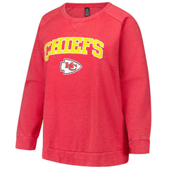 Kansas City Chiefs Profile Women's Plus Size Acid Wash Raglan Sweatshirt - Red online