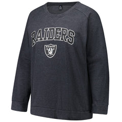 Las Vegas Raiders Profile Women's Plus Size Acid Wash Raglan Sweatshirt - Charcoal on sale