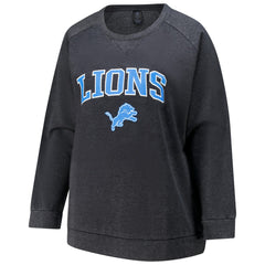 Detroit Lions Profile Women's Plus Size Acid Wash Raglan Sweatshirt - Charcoal discount