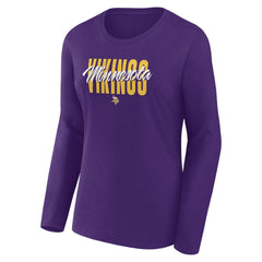 Minnesota Vikings Women's Long Sleeve Scoop Neck T-Shirt - Purple sale