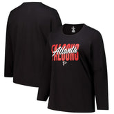 Atlanta Falcons Women's Long Sleeve Scoop Neck T-Shirt - Black cheap