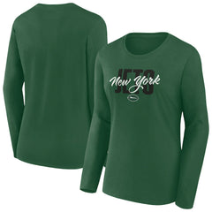 New York Jets Women's Long Sleeve Scoop Neck T-Shirt - Green outlet