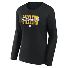 Pittsburgh Steelers Women's Long Sleeve Scoop Neck T-Shirt - Black online