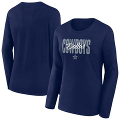 Dallas Cowboys Women's Long Sleeve Scoop Neck T-Shirt - Navy online
