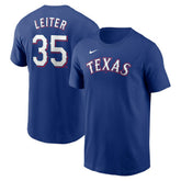 Jack Leiter Texas Rangers Fuse Name & Number T-Shirt Royal
