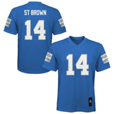 Amon-Ra St. Brown Detroit Lions Youth Replica Player Jersey - Blue for sale