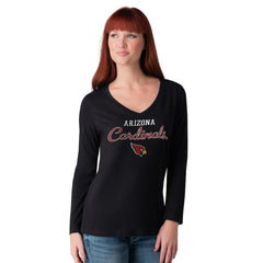Arizona Cardinals G-III 4Her by Carl Banks Women's Post Season Long Sleeve V-Neck T-Shirt - Black for sale