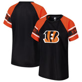 Cincinnati Bengals Starter Women's 1st Rounder Color Block Raglan Top - Black cheap