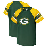 Green Bay Packers Starter Women's 1st Rounder Color Block Raglan Top - Green cheap
