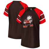 Cleveland Browns Starter Women's 1st Rounder Color Block Raglan Top - Brown cheap