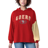San Francisco 49ers Starter Women's Power Move Long Sleeve Pullover Hoodie - Scarlet outlet