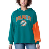 Miami Dolphins Starter Women's Power Move Long Sleeve Pullover Hoodie - Aqua outlet