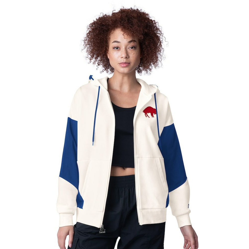 Buffalo Bills Starter Women's Scrimmage Full-Zip Hoodie - White for sale