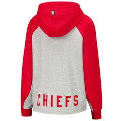 Kansas City Chiefs DKNY Sport Women's Joy Cropped Raglan Pullover Hoodie - Gray/Red outlet
