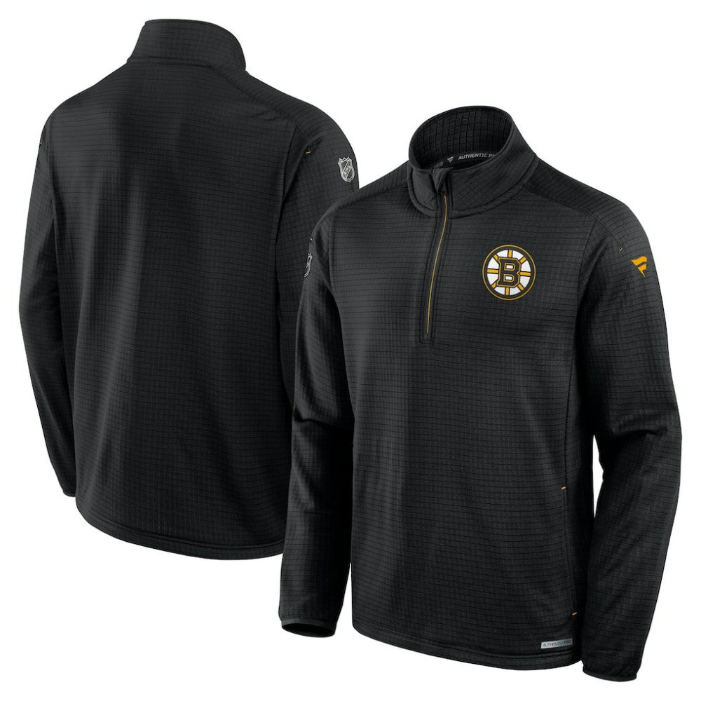 Boston Bruins Fanatics Big & Tall Authentic Pro Quarter-Zip Top - Black Tops