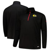 Chicago Blackhawks Fanatics Big & Tall Authentic Pro Quarter-Zip Top - Black Tops
