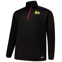 Chicago Blackhawks Fanatics Big & Tall Authentic Pro Quarter-Zip Top - Black Tops