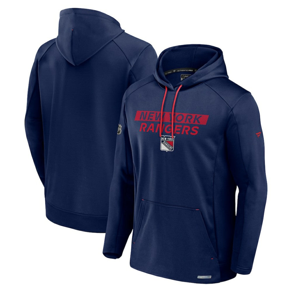 New York Rangers Fanatics Big & Tall Authentic Pro Pullover Hoodie - Blue Hoodies