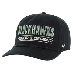 Chicago Blackhawks '47 OHT Military Appreciation Homeland Honor and Defend Hitch Adjustable Hat - Black Hats