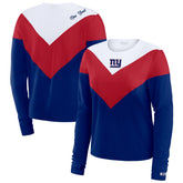 New York Giants WEAR by Erin Andrews Women's Chevron Tri-Blend Long Sleeve T-Shirt - Royal/Red discount