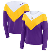 Minnesota Vikings WEAR by Erin Andrews Women's Chevron Tri-Blend Long Sleeve T-Shirt - Purple/Gold online