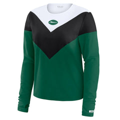 New York Jets WEAR by Erin Andrews Women's Chevron Tri-Blend Long Sleeve T-Shirt - Green/Black discount