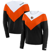 Cincinnati Bengals WEAR by Erin Andrews Women's Plus Size Chevron Tri-Blend Long Sleeve T-Shirt - Black/Orange discount